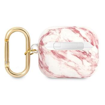 Guess GUA3HCHMAP AirPods 3 cover Aizsargapvalks priekš AirPods 3 Marble Strap Collection / rozā (GUA3HCHMAP)