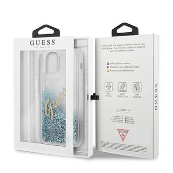 Guess GUHCP12LGLVSBL Glitter Vintage Script Aizsargapvalks priekš iPhone 12 Pro Max 6.7