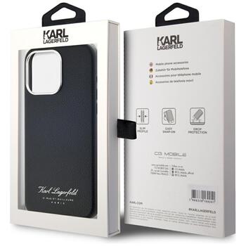 Karl Lagerfeld hotel RSG Aizsargapvalks priekš iPhone 15 Pro / melns (KLHCP15LPGWCMKHK)