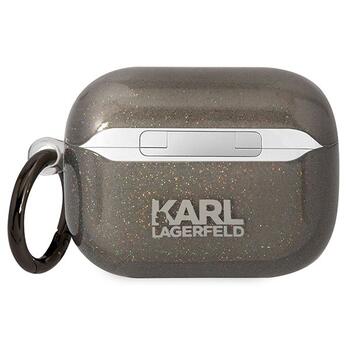 Karl Lagerfeld KLAPHNKCTGK Защитный чехол для AirPods Pro Glitter Karl&Choupette / чёрный (KLAPHNKCTGK)