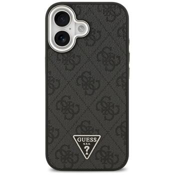 Case Guess 4G Triangle Logo MagSafe Aizsargapvalks priekš iPhone 17 / melns/sudraba (GUHMP17SP4TSRCMK)