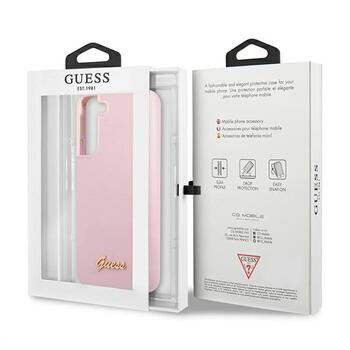 Guess GUHCS22MLSLMGLA Hardcase Silicone Script Metal Logo Aizsargapvalks priekš Samsung Galaxy S22+ S906 / lavandas (GUHCS22MLSLMGLA)
