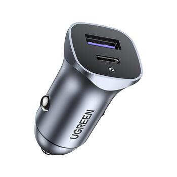 Ugreen 40858 Automašīnas lādētājs  30W / 12-24V / USB + USB-C / QC3.0 / PD3.0 PPS (40858)