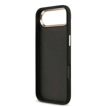 Guess PU Leather 4G Metal Logo Gold Frame Case Защитный чехол для iPhone Air / чёрный (GUHCP17M4GMGCGR)