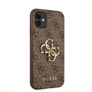 Guess PU 4G Metal Logo Case Защитный чехол для iPhone 11 / коричневый (GUHCN614GMGBR)