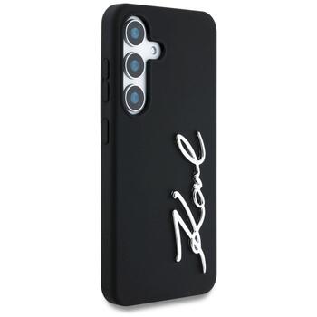 Case Karl Lagerfeld Silicone Metal Signature Logo Защитный чехол для Samsung Galaxy S25 / чёрный (KLHCS25SSCMSMVK)
