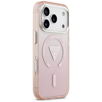 Case Guess IML Gradient Triangle Logo MagSafe Защитный чехол для iPhone 17 Pro / розовый (GUHMP17LHGTMLCGP)