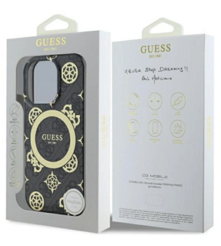 Guess IML Peony On 4G Background MagSafe Защитный Чехол для Apple iPhone 16 Pro Max (GUHMP16XH4PYEEK)
