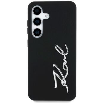 Case Karl Lagerfeld Silicone Metal Signature Logo Защитный чехол для Samsung Galaxy S25 / чёрный (KLHCS25SSCMSMVK)