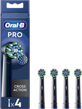 ORAL-B EB50BRB CrossAction Zobu Birstu Uzgaļi Melni 4 gab. (EB50-4B/NEW)