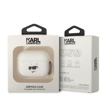 Karl Lagerfeld KLAPRUNCHH Защитный чехол для AirPods Pro Silicone Choupette Head 3D / белый (KLAPRUNCHH)