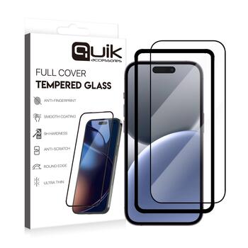 Quik Accessories Full Cover Tempered Glass Защитное Стекло для Apple iPhone 16 Plus (QK-TG-IPH-16-PL)