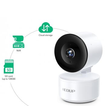 EDUP EH-2048P17 V2 Smart IPCam Умная камера для дома Wi-Fi / PTZ 350° / 2K H.264 / microSD / Audio / IR WDR / USB-C (EH-2048P17V2)