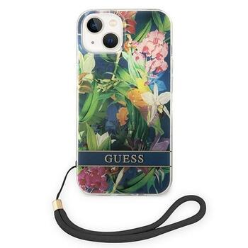 Guess GUOHCP14SHFLSB Защитный чехол Flower Strap для iPhone 14 / 15 / 13 6.1