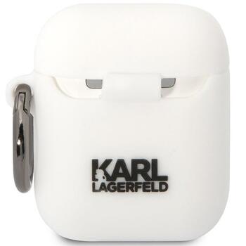 Karl Lagerfeld KLACA2SILKCW Silicone Karl & Choupette Защитный чехол для AirPods 1/2 / белый (KLACA2SILKCW)