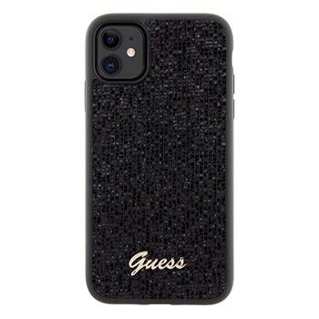 Guess GUHCN61PMSDGSK Hardcase Disco Metal Script Aizsargapvalks priekš iPhone 11 / Xr 6.1