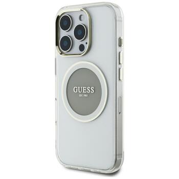 Guess IML Metal Colored Circle Classic Logo MagSafe Case Защитный чехол для iPhone 16 Pro Max / серый (GUHMP16XHTDRCEDG)