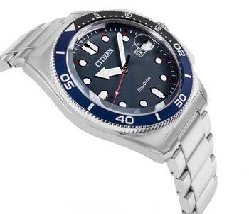 CITIZEN Marine Sporty Мужские часы AW1761-89L / серебристо-синий (AW1761-89L)