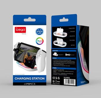 iPega P5P02 Зарядная док-станция с RGB для Playstation Portal Remote Player белый (PG-P5P02)