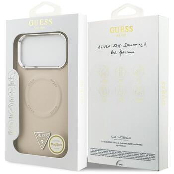 Guess Triangle Logo MagSafe Case Защитный чехол для iPhone 17 Pro / бежевый (GUHMP17LPSDTSCME)