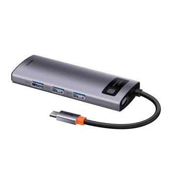 Baseus Metal Gleam Series Hub 5 в 1 / USB-C - 3 порта USB 3.0 / HDMI / USB-C PD (CAHUB-CX0G)