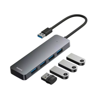 Baseus Baseus UltraJoy Lite 4in1 Hub Centrmezgls USB-A uz USB 3.0 (B0005280B811-00)