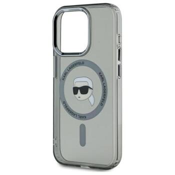 Karl Lagerfeld KLHMP15LHLSKIK Hardcase IML Metal Karl Head MagSafe Aizsargapvalks priekš iPhone 15 Pro 6.1