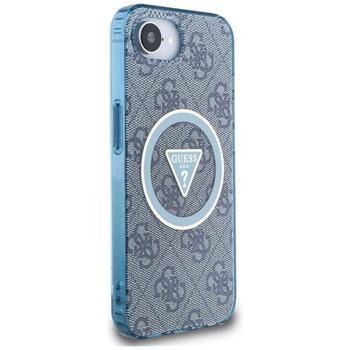 Case Guess IML Metal Glitter 4G Circle Triangle MagSafe Защитный чехол для iPhone 16e/17e / синий (GUHMPSE4HG4PRTGB)