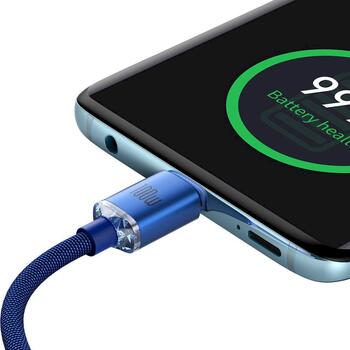 Baseus CAJY000603 Crystal Shine Series Data Cable Кабель для передачи данных USB-C - USB-C 100W 1.2m / синий (CAJY000603)
