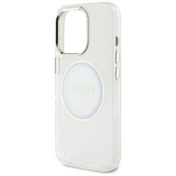 Guess IML Metal Colored Circle Classic Logo MagSafe Aizsargapvalks priekš iPhone 16 Pro Max / balts (GUHMP16XHTDRCEDH)