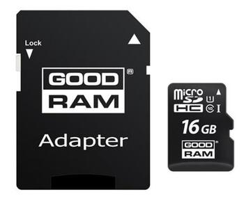 Goodram 16GB Micro SDHC U1-I Class 10 Kарта памяти с адаптером (M1AA-0160R12)