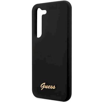 Guess GUHCS23MSLSMK S23+ S916 Защитный чехол Silicone Vintage Gold Logo / чёрный (GUHCS23MSLSMK)