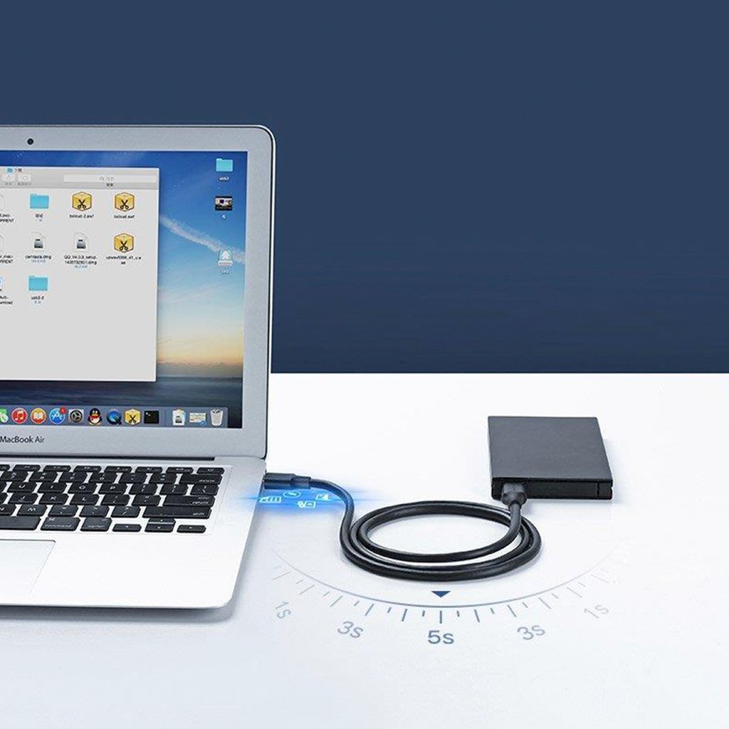 UGREEN 10371 USB kabelis USB 3.2 Gen 1 (3.1 Gen 1) 2 m USB-A 5 Gbit/s / melns, pelēks (UG-10371)