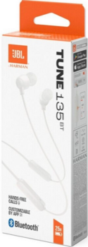 JBL Tune 135BT Bezvadu Austiņas baltas (JBLT135BTWHT)