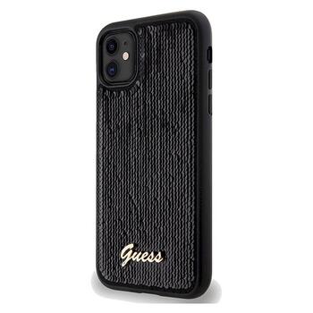 Guess GUHCN61PSFDGSK Sequin Script Metal Aizsargapvalks priekš iPhone 11 / Xr 6.1