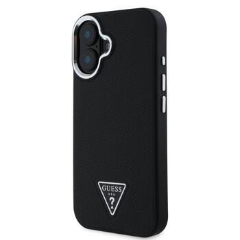 Guess PU Grained Triangle Logo Case Чехол для Apple iPhone 16 (GUHMP16SPGTSPSK)