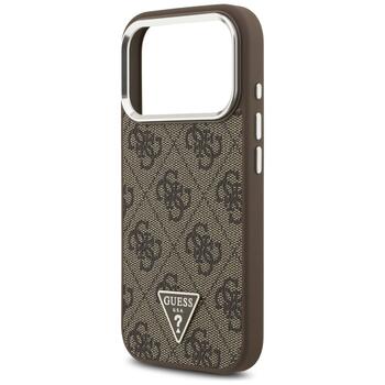 Case Guess 4G Triangle Logo MagSafe Защитный чехол для iPhone 17 Pro / коричневый (GUHMP17LP4TSRCMW)
