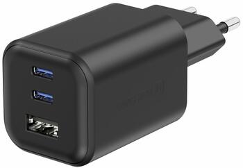 Swissten Travel 3арядное устройство GaN 2x USB-C / PD USB-A / 18W QC / 65W (22071410)