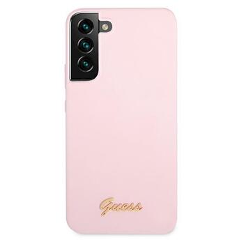 Guess GUHCS22MLSLMGLA Hardcase Silicone Script Metal Logo Aizsargapvalks priekš Samsung Galaxy S22+ S906 / lavandas (GUHCS22MLSLMGLA)