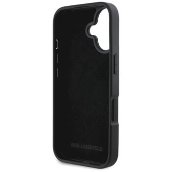 Karl Lagerfeld HC Grained PU Cardslot Metal Elong Защитный чехол для iPhone 16 / чёрный (KLHCP16SPKHPORPK)