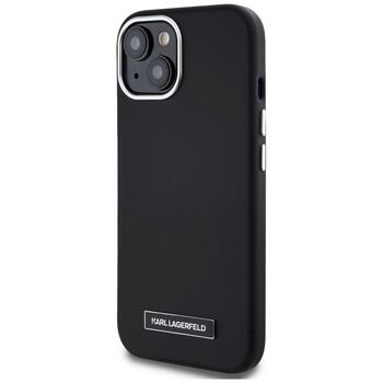 Karl Lagerfeld FW Metal Plate MagSafe Case Защитный чехол для iPhone 15 / чёрный (KLHMP15SPGMSRPK)