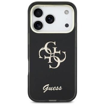 Guess IML 4G Script Metal Case Aizsargapvalks priekš iPhone 17 Pro / melns (GUHCP17L5HC4MLSK)