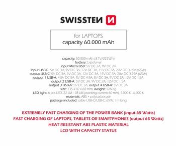 Swissten Power Line Power Bank 60 000 mAh / 65W (22013943)