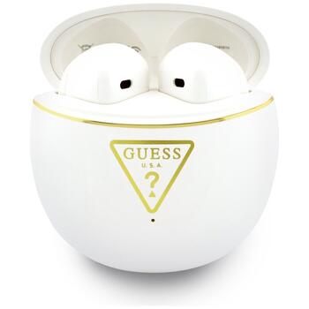 TWS Earphones Guess Gold Line Triangle Беспроводные наушники / белый (GUTWSA15HETH)