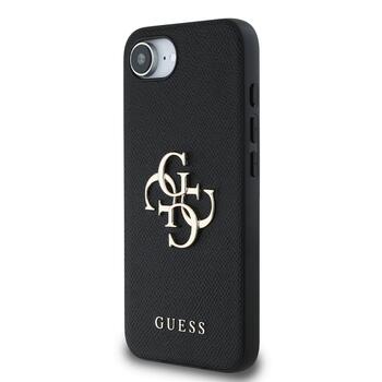 Guess PU Grained 4G Metal Logo Case Чехол для Apple iPhone 16e (GUHCPSE4PGT4MBK)