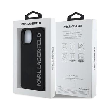 Karl Lagerfeld 3D Rubber Glitter Logo Case Защитный чехол для iPhone 14 / чёрный (KLHCP14SRBKGVCK)