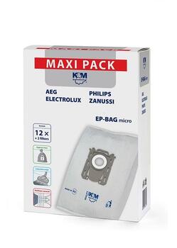 K&M Oдноразовые мешки для пылесосов ELECTROLUX / PHILIPS S-BAG (12шт) (KM-EP-BAG-MX)