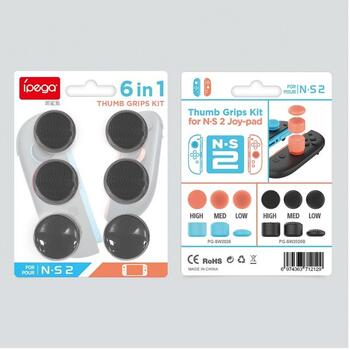 iPega SW2026B Thumb Grips JoyCon Controller Контроллер для Nintendo Switch 2 6pcs / чёрный (PG-SW2026B)