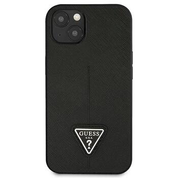 Guess GUHCP13SPSATLK Hardcase Saffiano Triangle Logo Aizsargapvalks priekš iPhone 13 mini 5,4