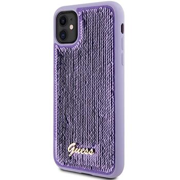 Guess GUHCN61PSFDGSU Sequin Script Metal Aizsargapvalks priekš iPhone 11 / Xr 6.1